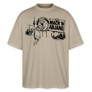 Dit ehrliche Berlin Shirt-MACH 'N ABJANG-Oversized Unisex Bio T-Shirt - Steingrau