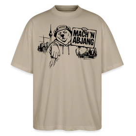 Dit ehrliche Berlin Shirt-MACH 'N ABJANG-Oversized Unisex Bio T-Shirt - Steingrau