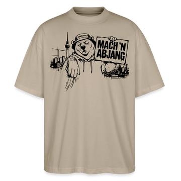 Dit ehrliche Berlin Shirt-MACH 'N ABJANG-Oversized Unisex Bio T-Shirt - Steingrau