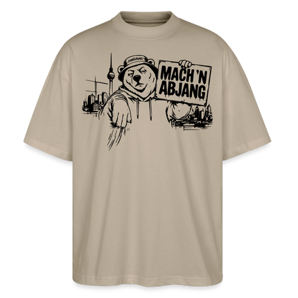 Dit ehrliche Berlin Shirt-MACH 'N ABJANG-Oversized Unisex Bio T-Shirt - Steingrau