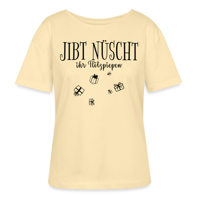 JIBT NÜSCHT IHR FLITZPIEPEN-Rundhals Frauen Bio-T-Shirt - Creme