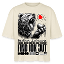 Berlin Souvenir-FIND ICK JUT-Frauen Boxy Bio-T-Shirt - Weißgrau