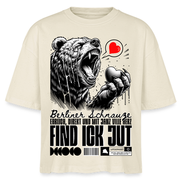 Berlin Souvenir-FIND ICK JUT-Frauen Boxy Bio-T-Shirt - Weißgrau