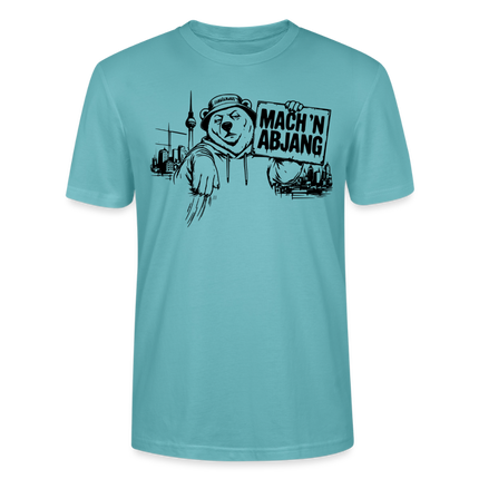 Dit freundliche Shirt mit Berliner Schnauze-MACH 'N ABJANG-Unisex Bio T-Shirt - Pastelltürkis