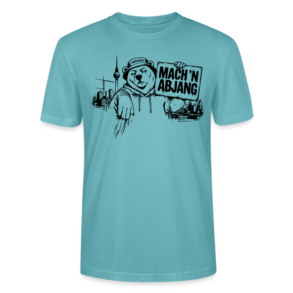 Dit freundliche Shirt mit Berliner Schnauze-MACH 'N ABJANG-Unisex Bio T-Shirt - Pastelltürkis