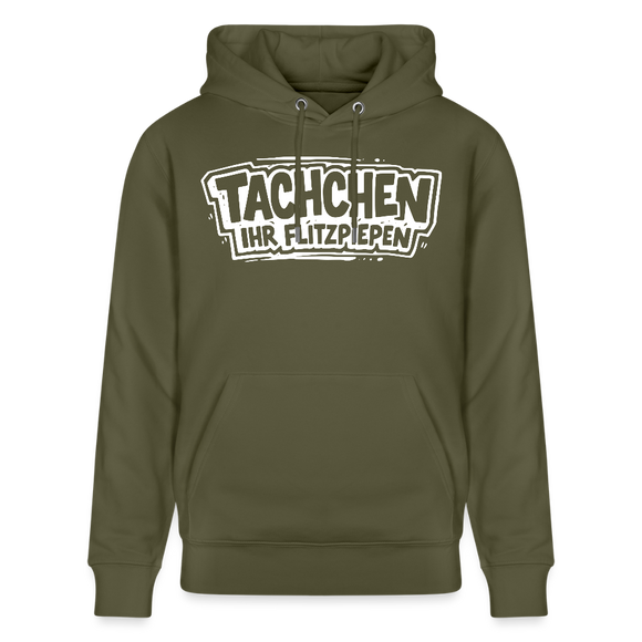 TACHCHEN IHR FLITZPIEPEN-Unisex Bio-Hoodie mit Berliner Schnauze - Khaki Grün