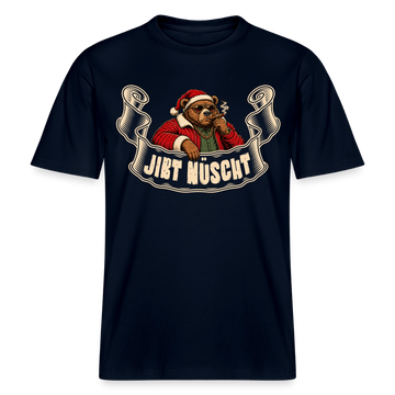 Berliner Bär zu WEihnachten-JIBT NÜSCHT- RELAXED FIT Unisex Organic T-Shirt - Navy