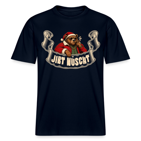 Berliner Bär zu WEihnachten-JIBT NÜSCHT- RELAXED FIT Unisex Organic T-Shirt - Navy