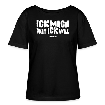 ICK MACH WAT ICK WILL-Rundhals Frauen Bio-T-Shirt - Schwarz