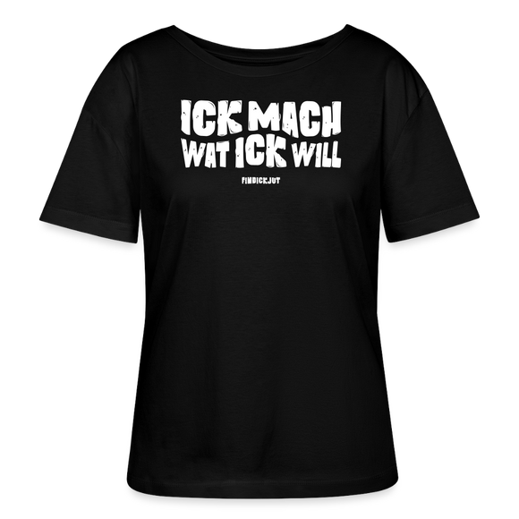 ICK MACH WAT ICK WILL-Rundhals Frauen Bio-T-Shirt - Schwarz
