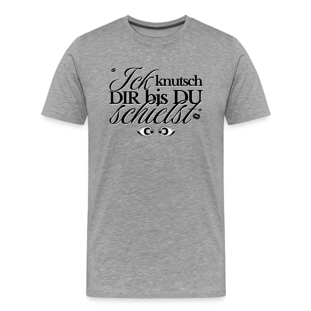 ICK KNUTSCH DIR - Männer Premium T-Shirt - Grau meliert