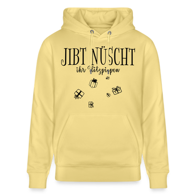 JIBT NÜSCHT in Berlin zu Weihnachten-Unisex Bio-Hoodie - Gelb Viva 