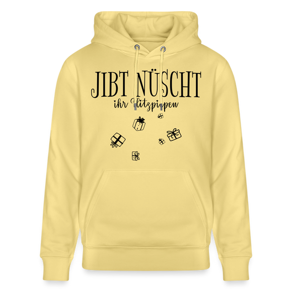 JIBT NÜSCHT in Berlin zu Weihnachten-Unisex Bio-Hoodie - Gelb Viva 