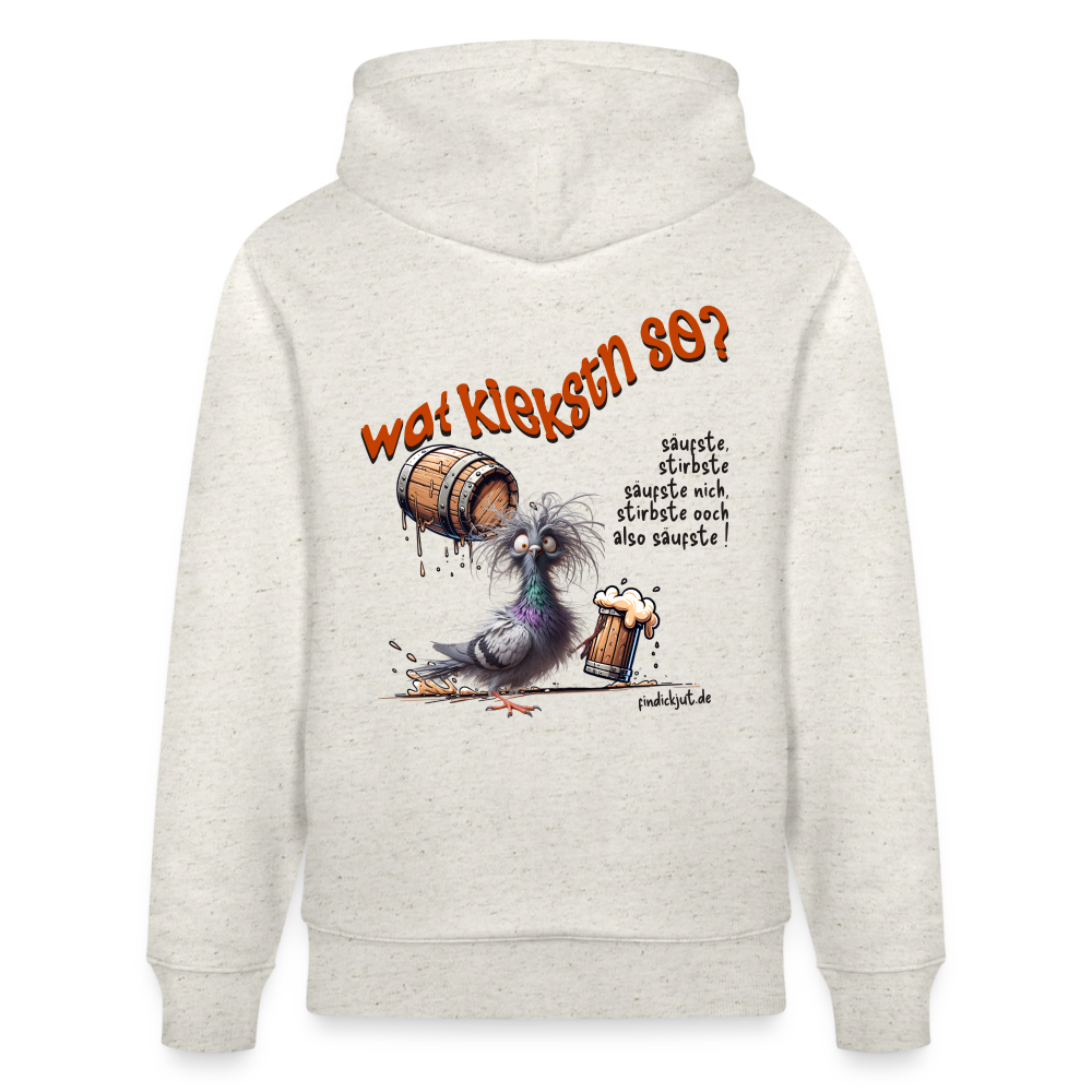 WAT KIEKSTN SO - Unisex Bio-Hoodie - Beige meliert