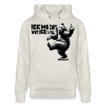 ICK MACH WAT ICK WILL-Unisex Bio-Hoodie IV - Beige meliert