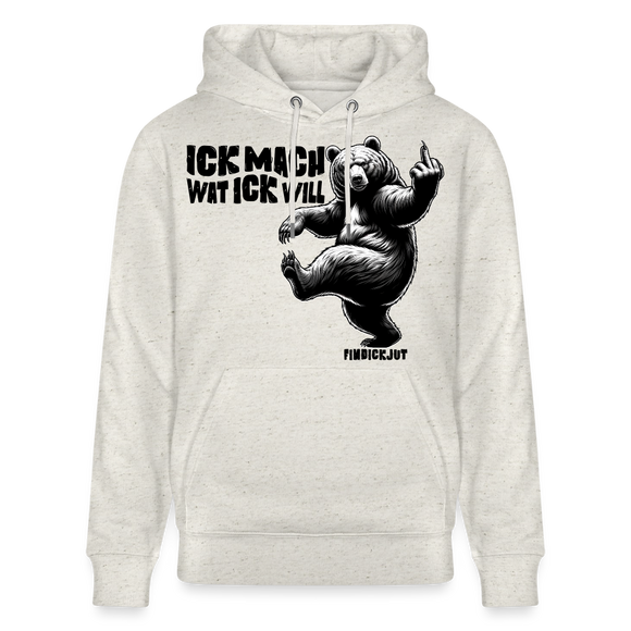 ICK MACH WAT ICK WILL-Unisex Bio-Hoodie IV - Beige meliert