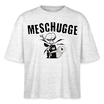 MESCHUGGE - Frauen Boxy Bio-T-Shirt - Weiß meliert