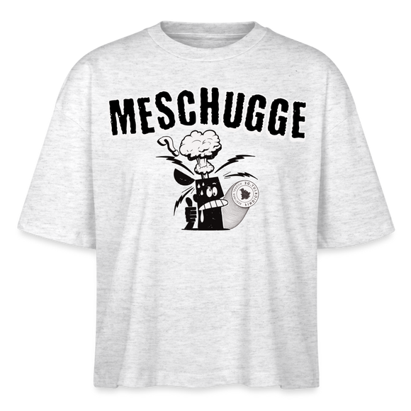 MESCHUGGE - Frauen Boxy Bio-T-Shirt - Weiß meliert