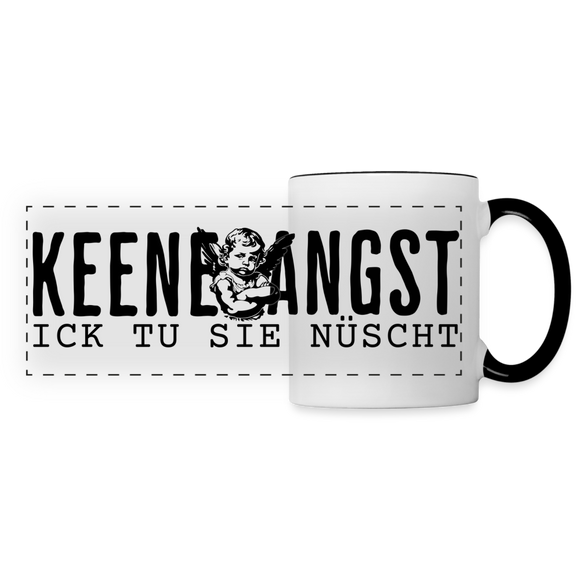 KEENE ANGST ICK TU SIE NÜSCHT - Panoramatasse - Weiß/Schwarz