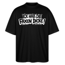 Berliner Spruch in weissem Cartoon-Style-ICK HAB DIE FAXEN DICKE-Oversized Unisex Bio T-Shirt - Schwarz