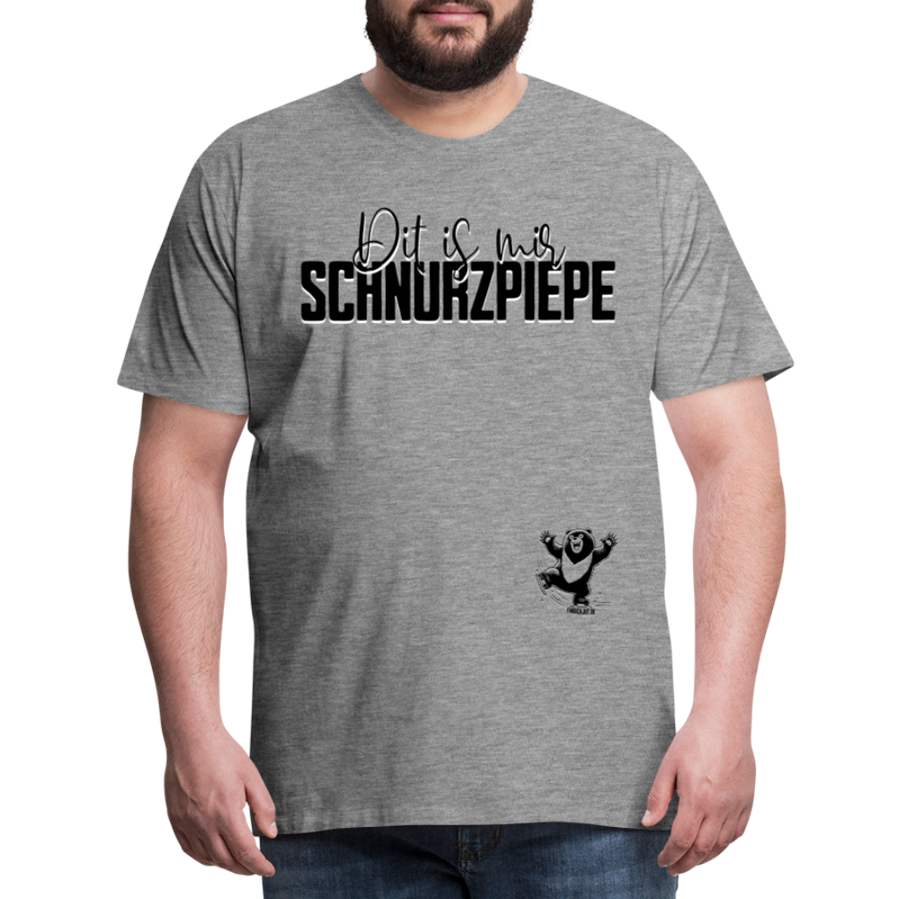 SCHNURZPIEPE - Männer Premium T-Shirt - Grau meliert