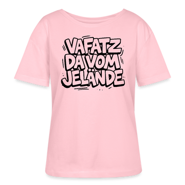Berliner Spruch-VAFATZ DA VOM JELÄNDE-Rundhals Frauen Bio-T-Shirt-hell - Hellrosa