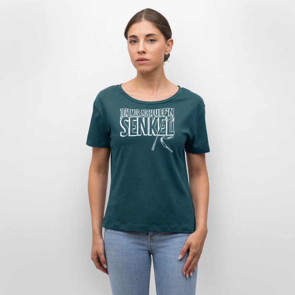 JEH MIR NICH UFF'N SENKEL-Rundhals Frauen Bio-T-Shirt II - Dunkles Petrol