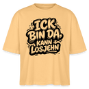 ICK BIN DA, KANN LOSJEHN-Frauen Boxy Bio-T-Shirt mit Berliner Schnauze - Mispel