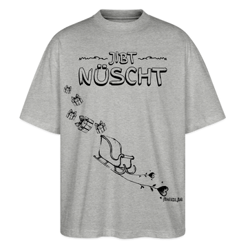 Weihnachten in Berlin 25-JIBT NÜSCHT-Oversized Unisex Bio T-Shirt - Grau meliert