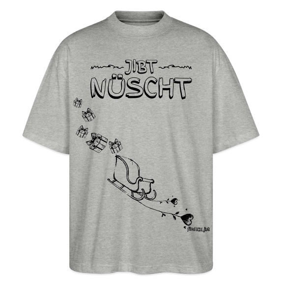 Weihnachten in Berlin 25-JIBT NÜSCHT-Oversized Unisex Bio T-Shirt - Grau meliert