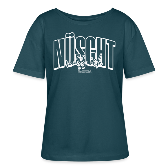 NÜSCHT MUSS ICK 25-Rundhals Frauen Bio-T-Shirt - Dunkles Petrol