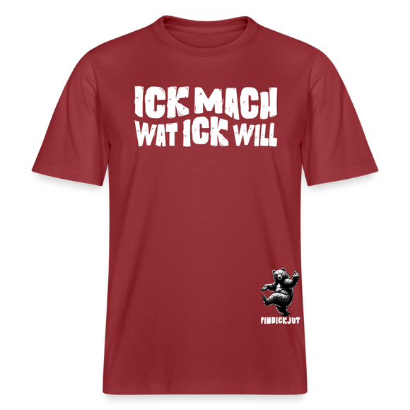ICK MACH WAT ICK WILL- Relaxed Fit Unisex Bio-T-Shirt - Erdrot