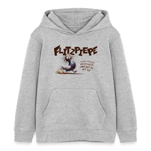 BERLINER FLITZPIEPE-Kinder Bio-Hoodie - Grau meliert