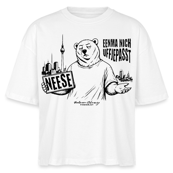 Berlin Souvenir mit Berliner Spruch-NEESE-Frauen Boxy Bio-T-Shirt - Weiß