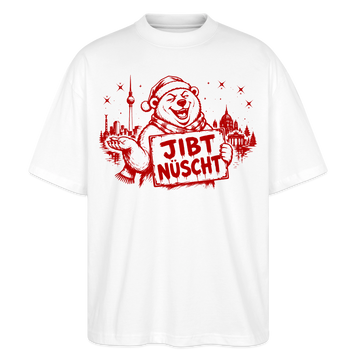 Berlin Shirt "Jibt nüscht" - Weihnachts-Oversized Unisex Bio T-Shirt - Weiß