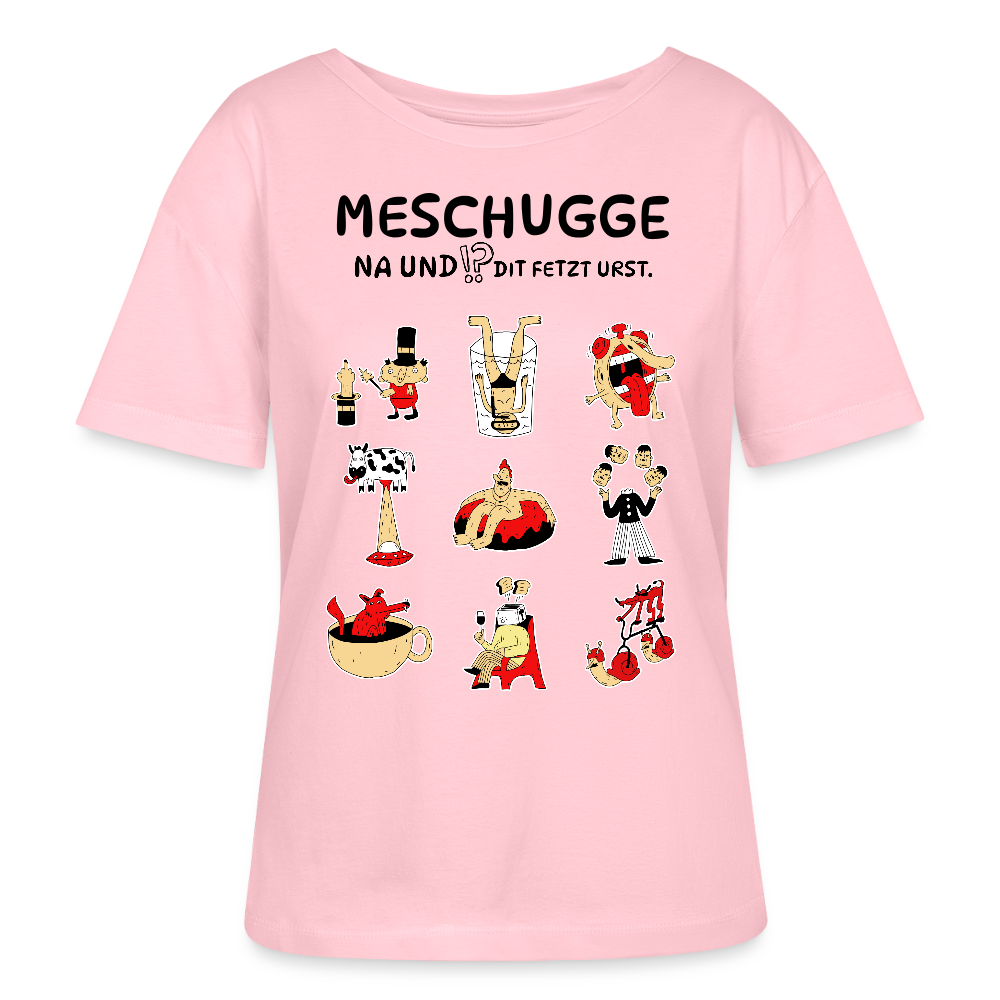 Berlin Shirt-MESCHUGGE-Rundhals Frauen Bio-T-Shirt - Hellrosa