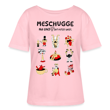 Berlin Shirt-MESCHUGGE-Rundhals Frauen Bio-T-Shirt - Hellrosa