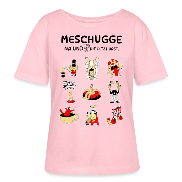 Berlin Shirt-MESCHUGGE-Rundhals Frauen Bio-T-Shirt - Hellrosa