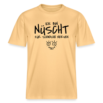 NÜSCHT FÜR SCHWACHE NERVEN-RELAXED FIT Unisex Organic T-Shirt mit Berliner Schnauze - Hellgelb