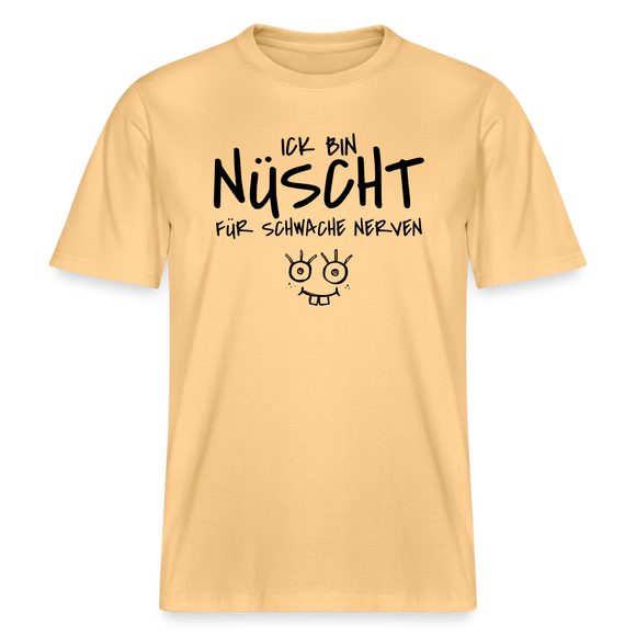 NÜSCHT FÜR SCHWACHE NERVEN-RELAXED FIT Unisex Organic T-Shirt mit Berliner Schnauze - Hellgelb