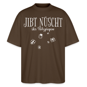 Weihnachten in Berlin-JIBT NÜSCHT - Unisex Oversize Bio-T-Shirt - Dunkelbraun