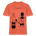 Lockeres Relaxed Fit Berlin Shirt „OHNE WORTE“ aus Bio-Baumwolle mit schwarzem Print: der Berliner Bär als doodleartige Zeichnung, der mit seinem Zauberstab einen Mittelfinger aus einem Zylinderhut hervorzaubert. - Hellrot