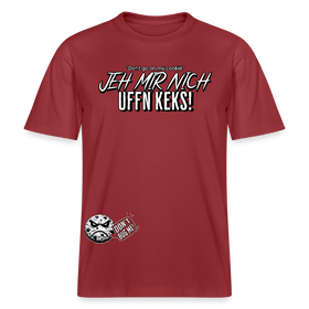 JEH MIR NICH UFF N KEKS-Relaxed Fit Unisex Bio-T-Shirt Sparker - Erdrot