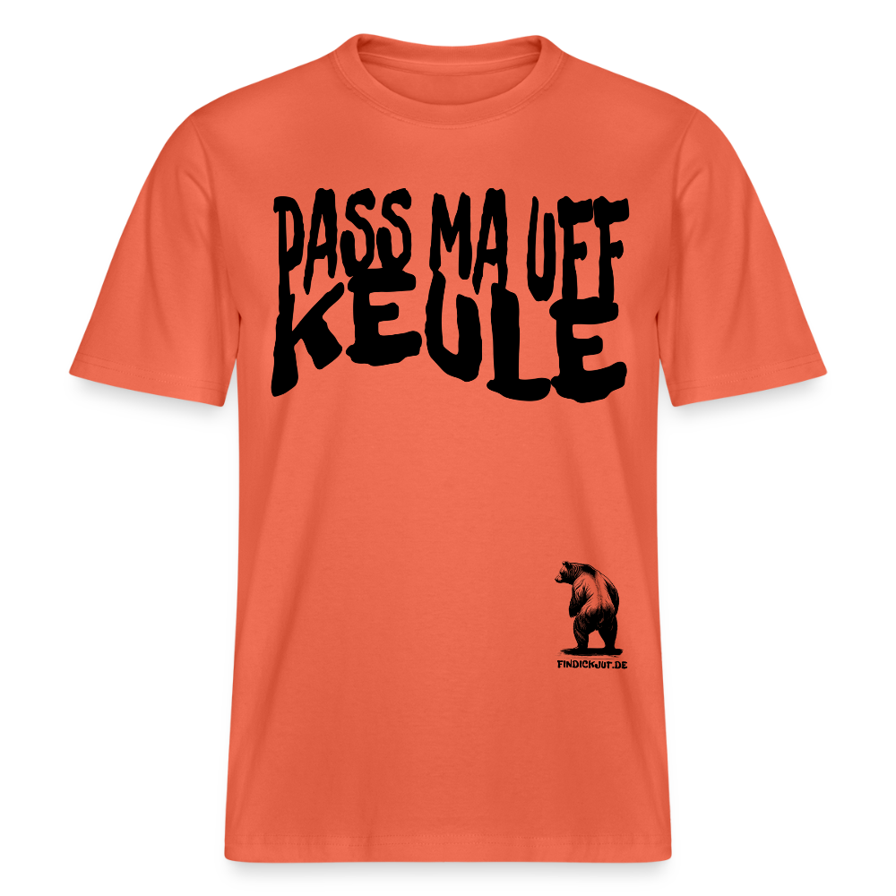 PASS MA UFF KEULE - Relaxed Fit Unisex Bio-T-Shirt - Hellrot