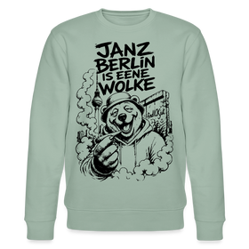 JANZ BERLIN IS EENE WOLKE-Unisex Bio-Sweatshirt - Helles Graugrün
