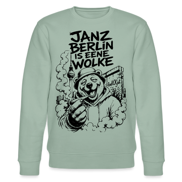 JANZ BERLIN IS EENE WOLKE-Unisex Bio-Sweatshirt - Helles Graugrün