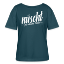Berliner Spruch-NÜSCHT FÜR SCHWACHE NERVEN-Rundhals Frauen Bio-T-Shirt - Dunkles Petrol
