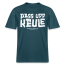 PASS UFF KEULE- RELAXED FIT Unisex Organic T-Shirt mit Berliner Schnauze - Dunkles Petrol