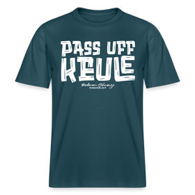 PASS UFF KEULE- RELAXED FIT Unisex Organic T-Shirt mit Berliner Schnauze - Dunkles Petrol