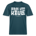 PASS UFF KEULE- RELAXED FIT Unisex Organic T-Shirt mit Berliner Schnauze - Dunkles Petrol